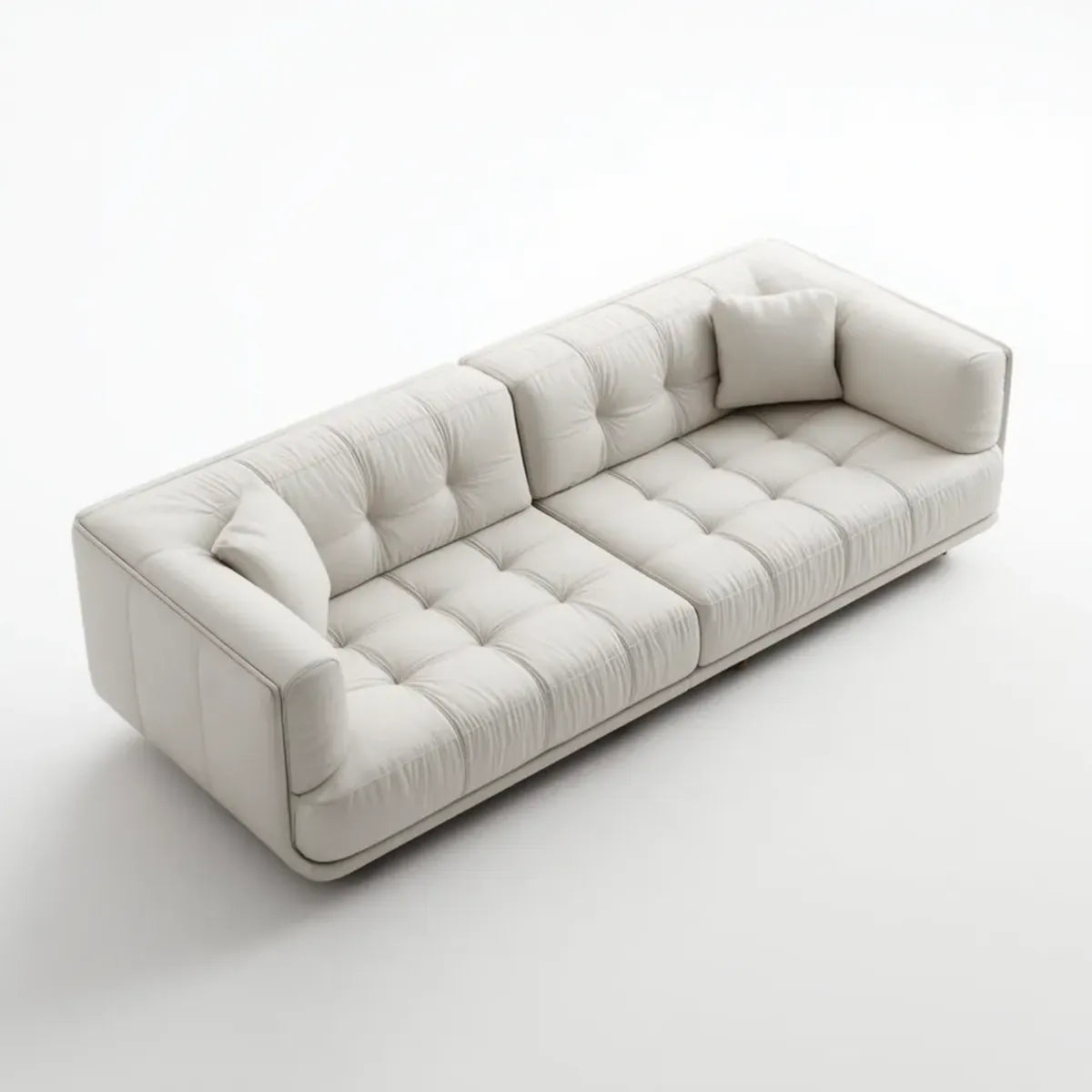 3-Sitzer Sofa Weiß 260 x 105 x 75 cm PU-Kunstleder Rechteckig