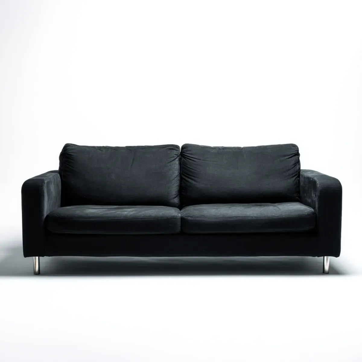 2-Sitzer Sofa Schwarz 180 x 85 x 82 cm Polyester-Samt Rechteckig