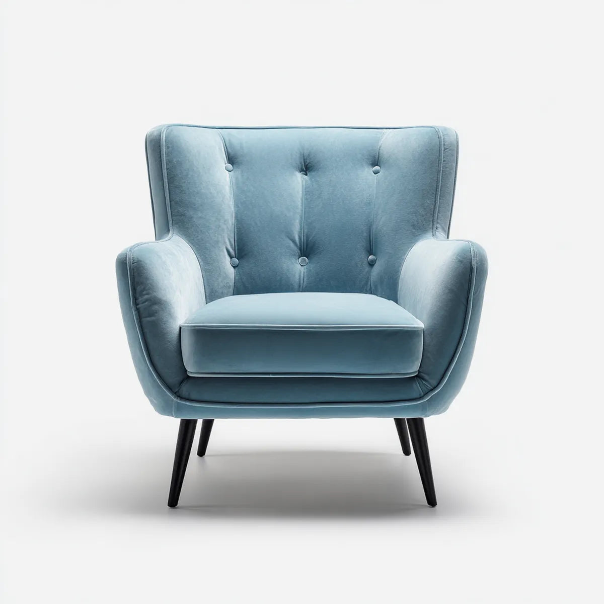 Ohrensessel Relaxsessel Petrolblau 78 x 86 x 101 cm Polyester-Samt geschwungene Form