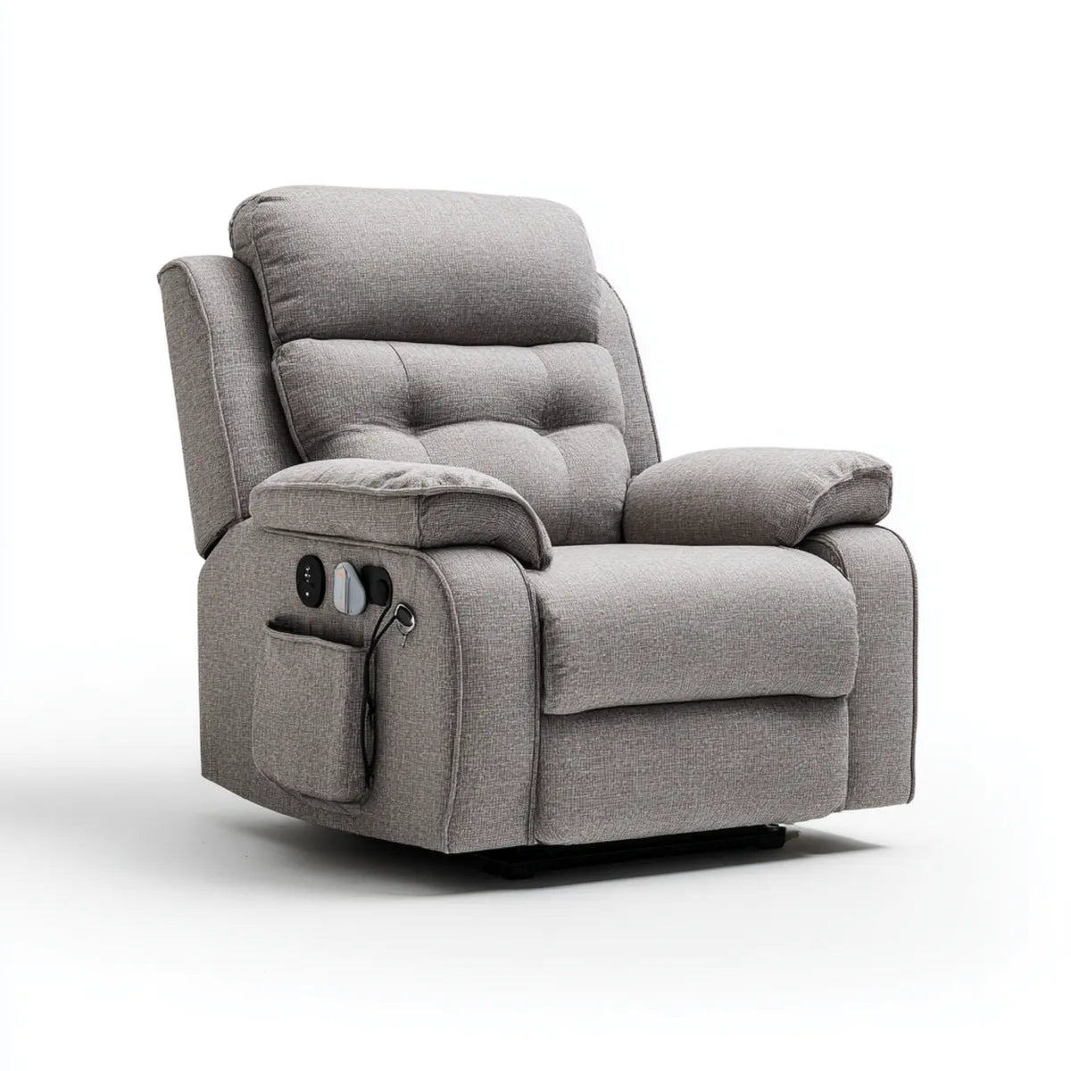 Elektrischer Relaxsessel Grau mit Liegefunktion Polyester 90 x 95 x 105 cm