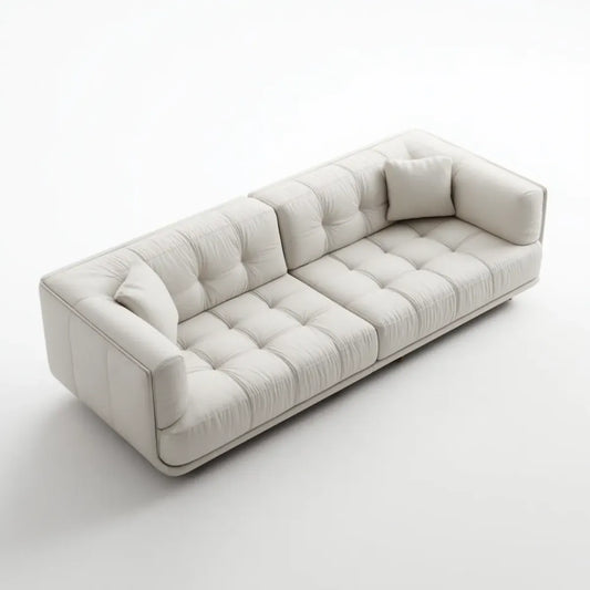 3-Sitzer Sofa Weiß 260 x 105 x 75 cm PU-Kunstleder Rechteckig