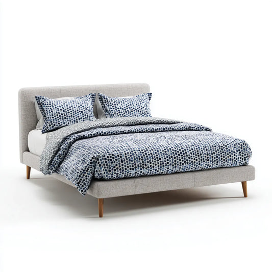 Polsterbett Doppelbett Hellgrau 180 x 200 cm Polyester Rechteckig