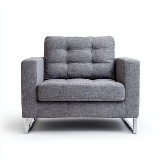Sessel Grau 100 x 85 x 85 cm Polyester Rechteckig