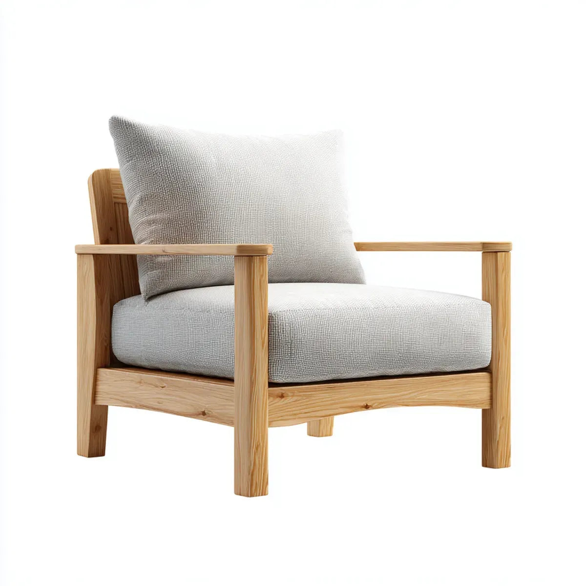 Wohnzimmersessel Grau 76 x 80 x 78 cm Kiefernholz und Polyester Rechteckig