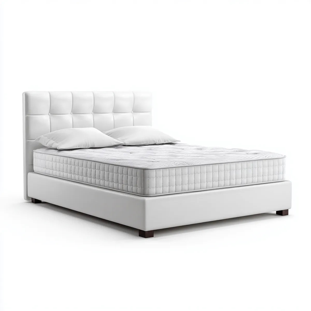 Polsterbett Doppelbett Weiß 180 x 200 cm PU-Kunstleder Rechteckig